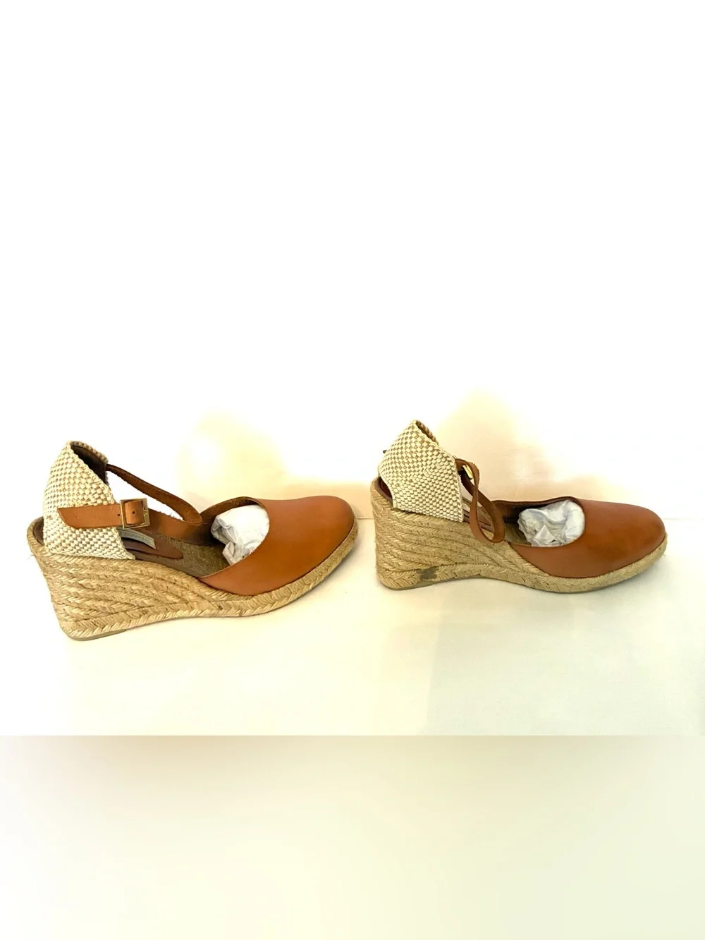 Pied A Terre Leather Espadrille Wedge Sandals Heels Kate Middleton size 40 9
